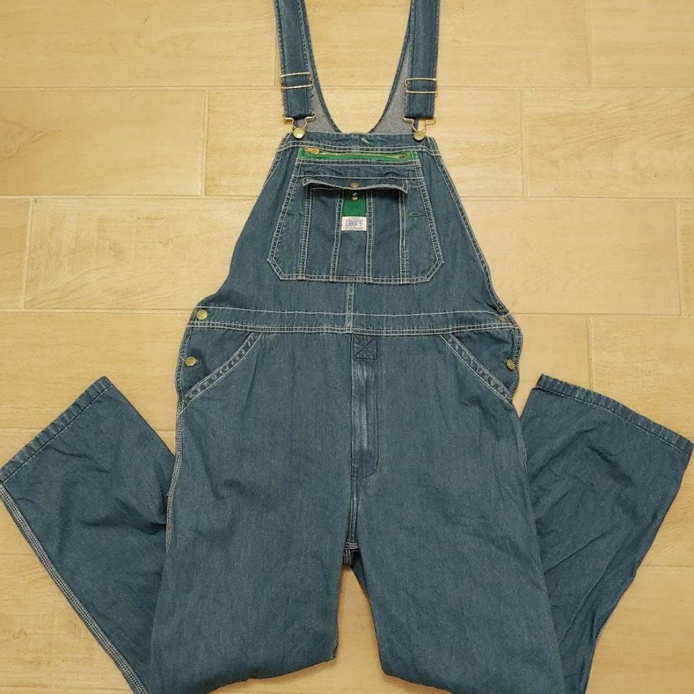🔥 Men's Liberty Bib Blue Denim Overalls 36 x 30 Excellent Condition. Excellent